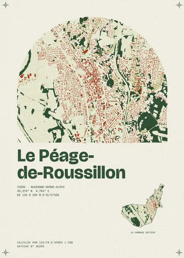 Affiche de Le Péage-de-Roussillon, calculée par 123-fr d'après l'IGN