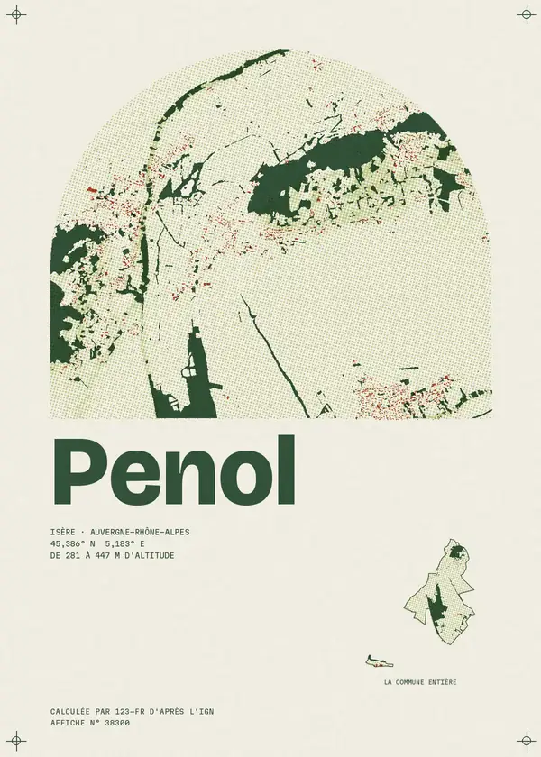 Affiche de Penol, calculée par 123-fr d'après l'IGN