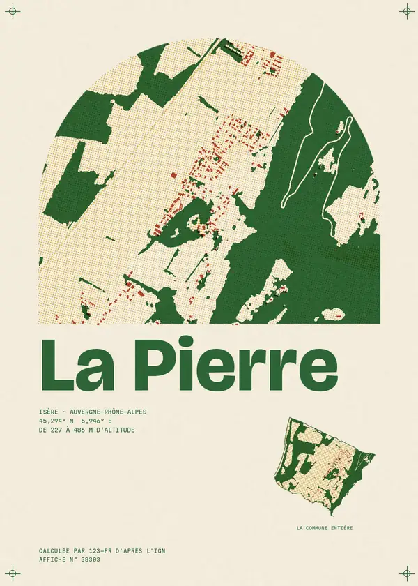 Affiche de La Pierre, calculée par 123-fr d'après l'IGN