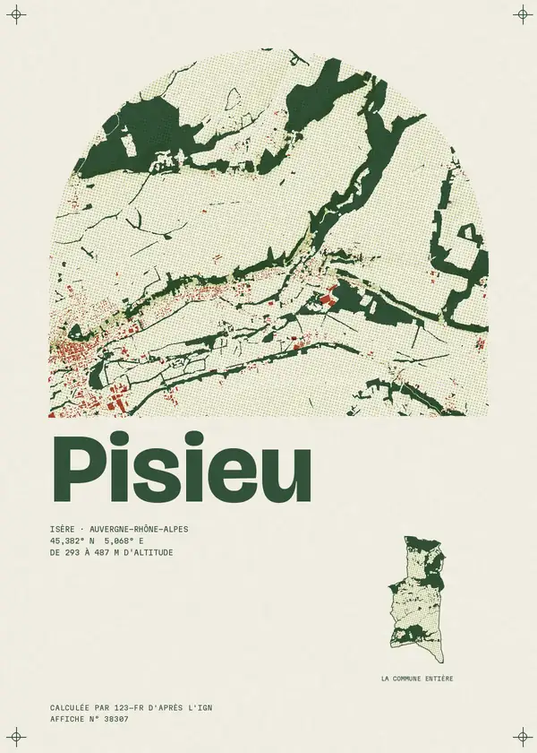 Affiche de Pisieu, calculée par 123-fr d'après l'IGN