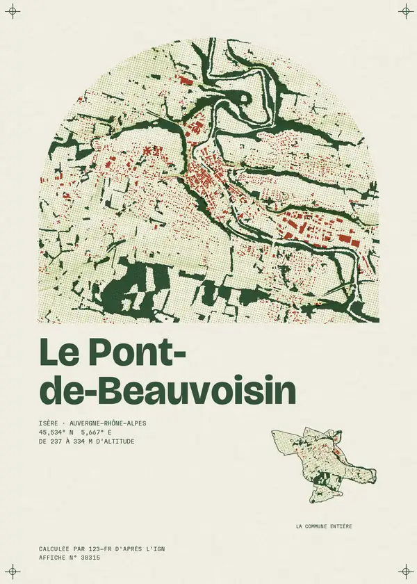 Affiche de Le Pont-de-Beauvoisin, calculée par 123-fr d'après l'IGN