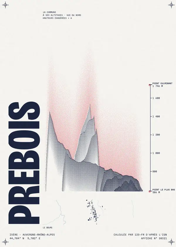 Affiche de Prébois, calculée par 123-fr d'après l'IGN