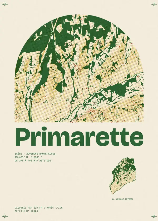 Affiche de Primarette, calculée par 123-fr d'après l'IGN