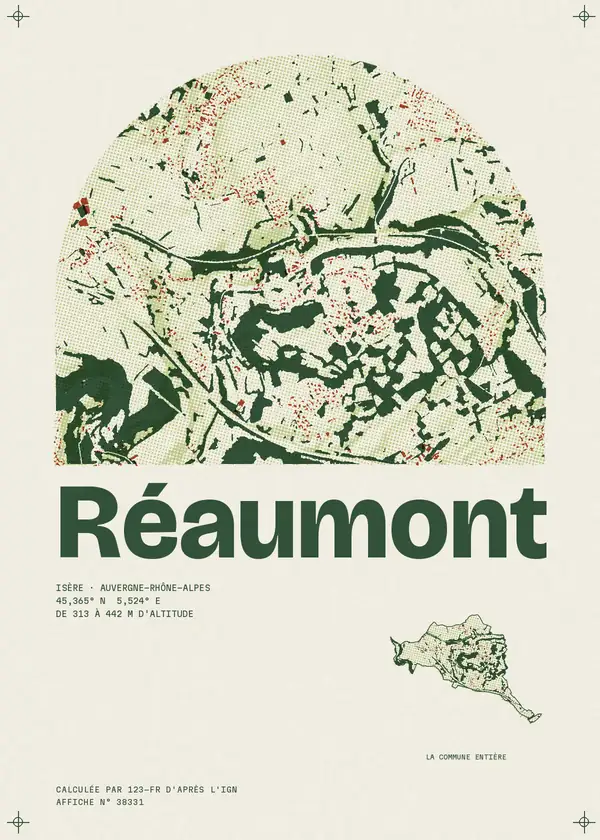 Affiche de Réaumont, calculée par 123-fr d'après l'IGN