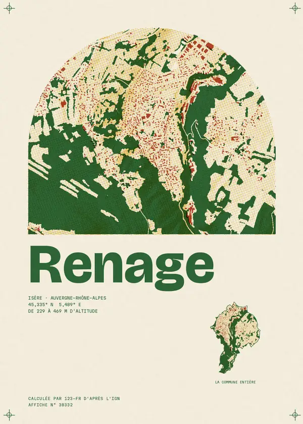 Affiche de Renage, calculée par 123-fr d'après l'IGN