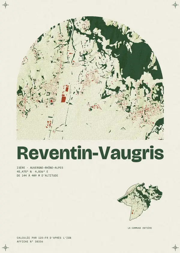 Affiche de Reventin-Vaugris, calculée par 123-fr d'après l'IGN