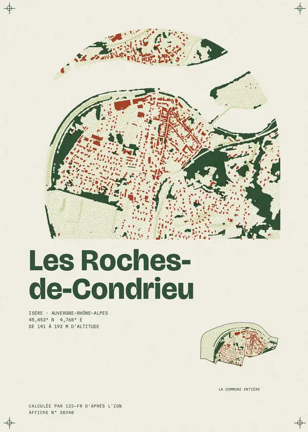 Affiche de Les Roches-de-Condrieu, calculée par 123-fr d'après l'IGN