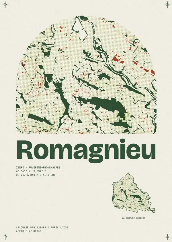 Affiche de Romagnieu, calculée par 123-fr d'après l'IGN
