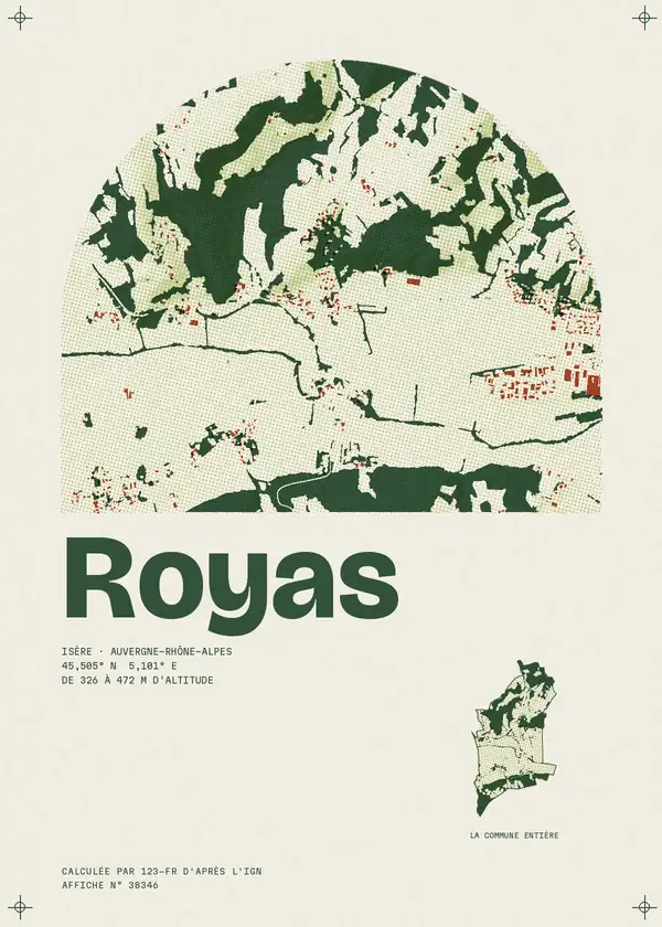 Affiche de Royas, calculée par 123-fr d'après l'IGN
