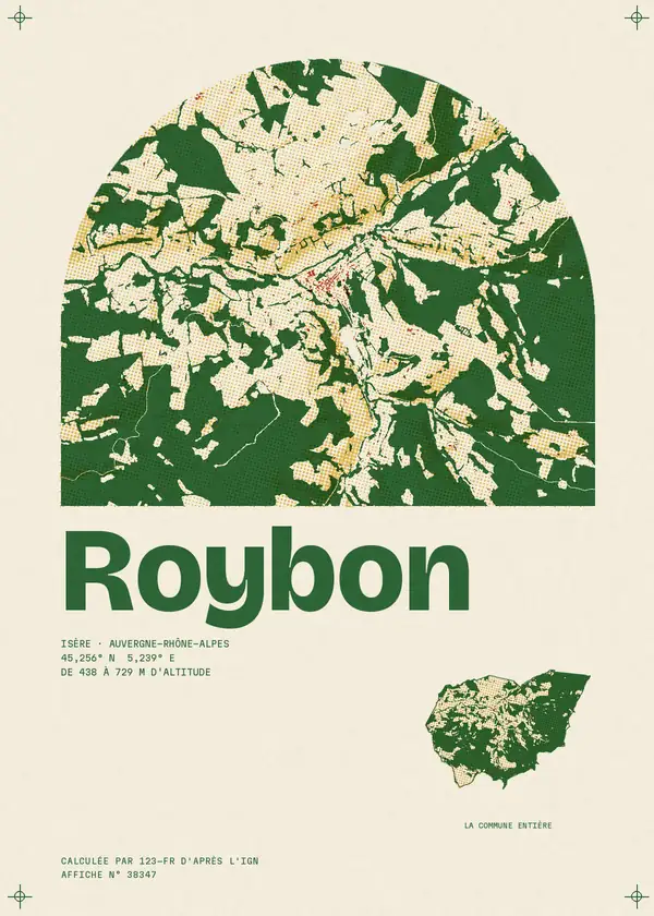 Affiche de Roybon, calculée par 123-fr d'après l'IGN