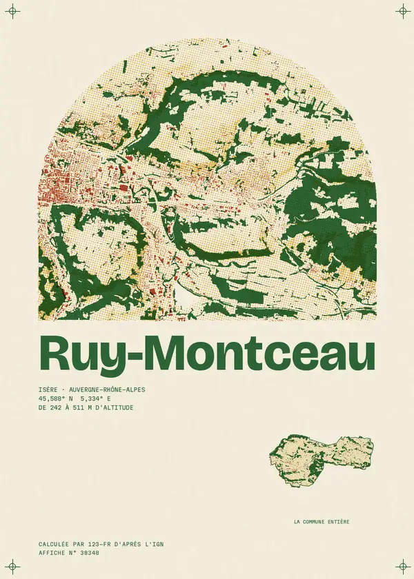 Affiche de Ruy-Montceau, calculée par 123-fr d'après l'IGN