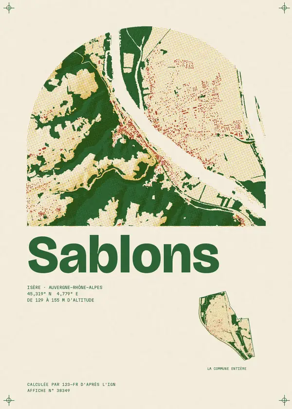 Affiche de Sablons, calculée par 123-fr d'après l'IGN