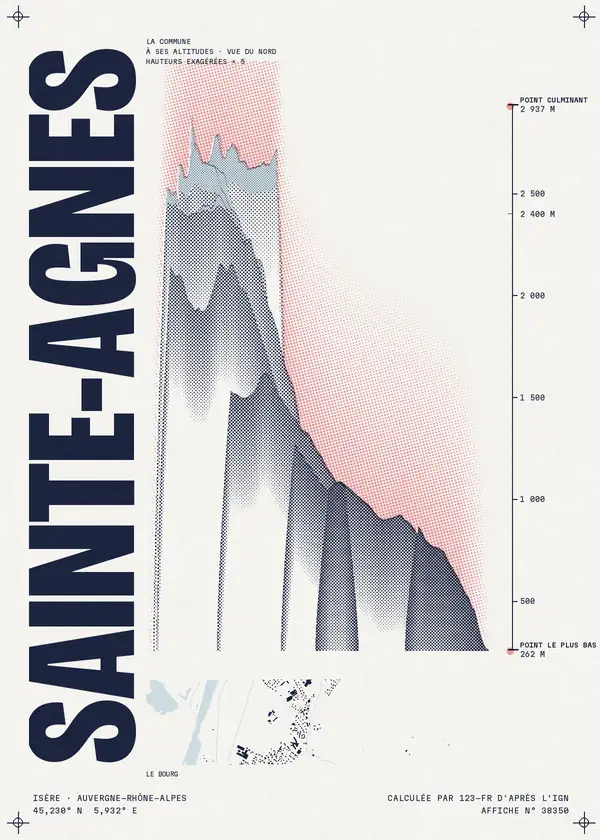 Affiche de Sainte-Agnès, calculée par 123-fr d'après l'IGN