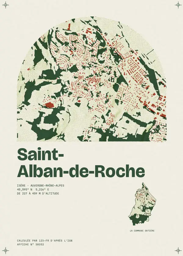Affiche de Saint-Alban-de-Roche, calculée par 123-fr d'après l'IGN