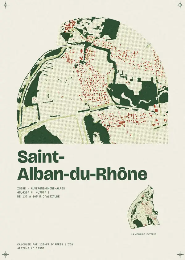 Affiche de Saint-Alban-du-Rhône, calculée par 123-fr d'après l'IGN