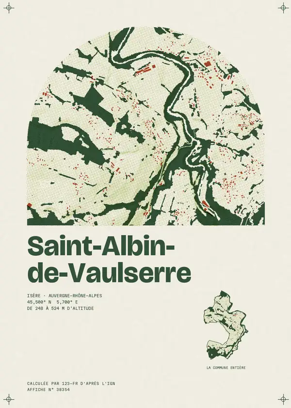 Affiche de Saint-Albin-de-Vaulserre, calculée par 123-fr d'après l'IGN
