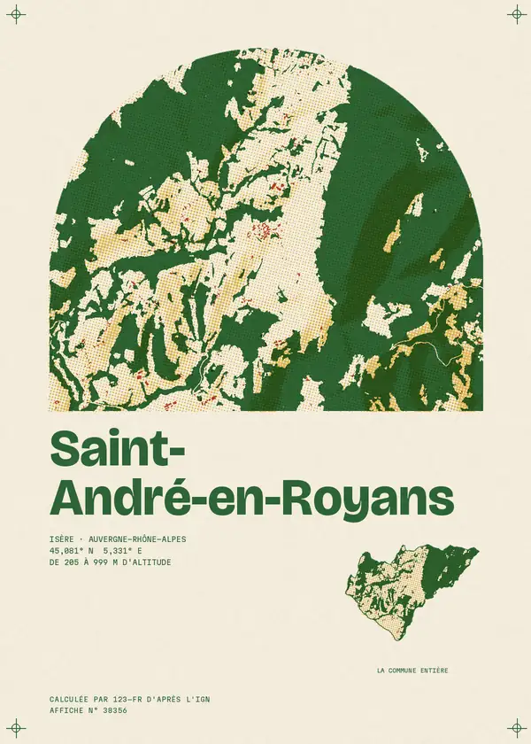 Affiche de Saint-André-en-Royans, calculée par 123-fr d'après l'IGN