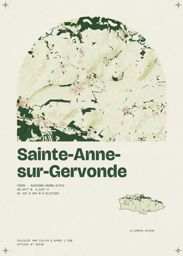 Affiche de Sainte-Anne-sur-Gervonde, calculée par 123-fr d'après l'IGN