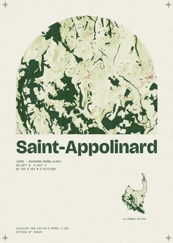 Affiche de Saint-Appolinard, calculée par 123-fr d'après l'IGN