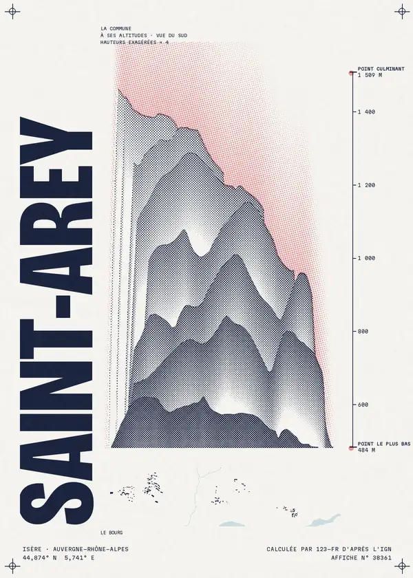 Affiche de Saint-Arey, calculée par 123-fr d'après l'IGN