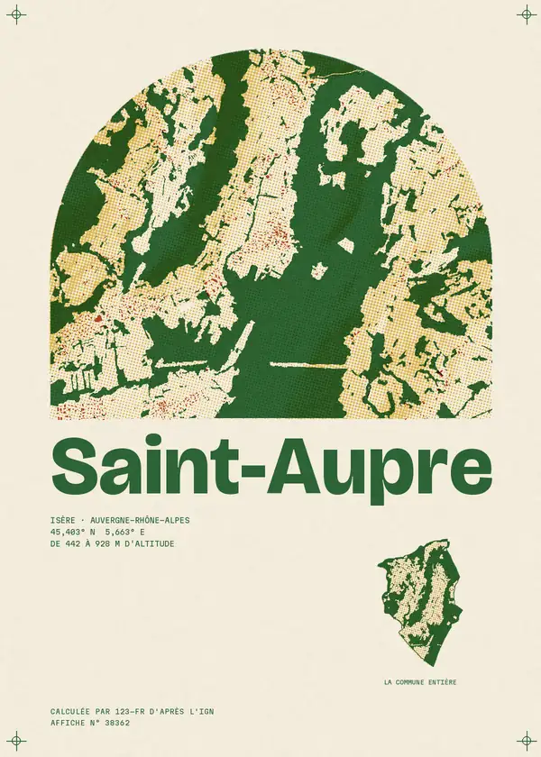 Affiche de Saint-Aupre, calculée par 123-fr d'après l'IGN