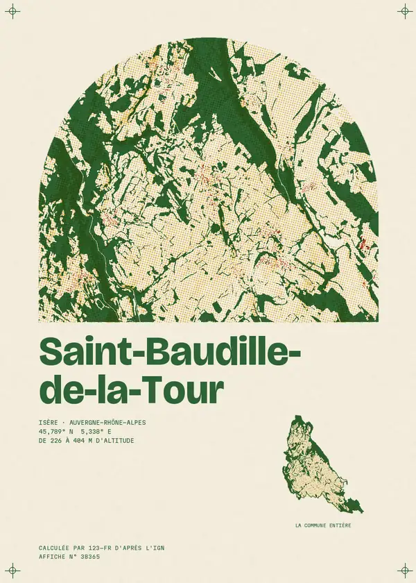 Affiche de Saint-Baudille-de-la-Tour, calculée par 123-fr d'après l'IGN