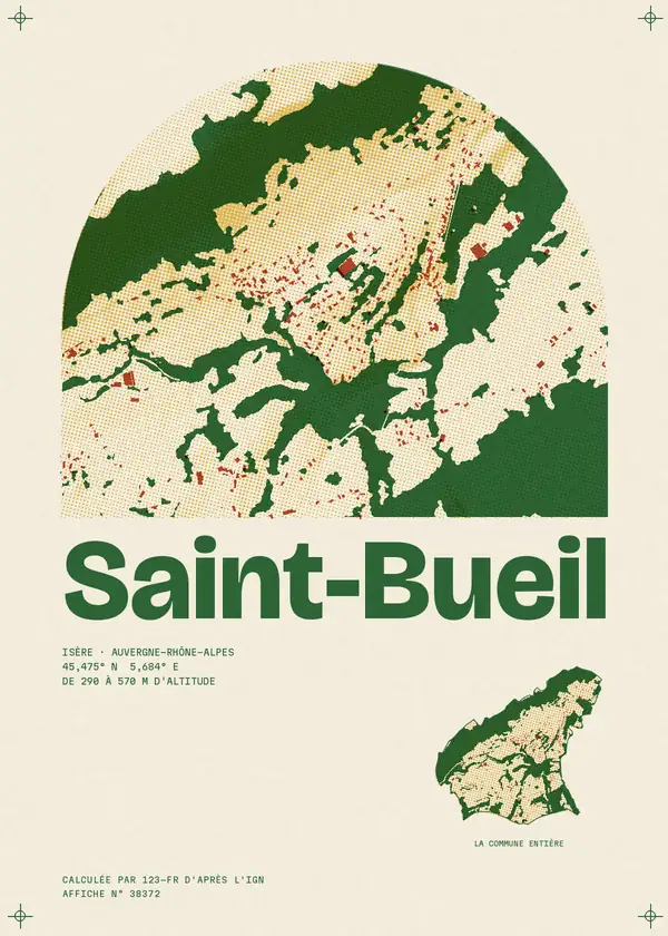 Affiche de Saint-Bueil, calculée par 123-fr d'après l'IGN
