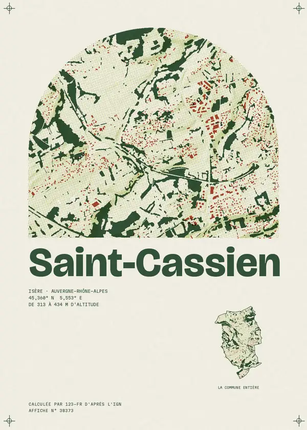 Affiche de Saint-Cassien, calculée par 123-fr d'après l'IGN