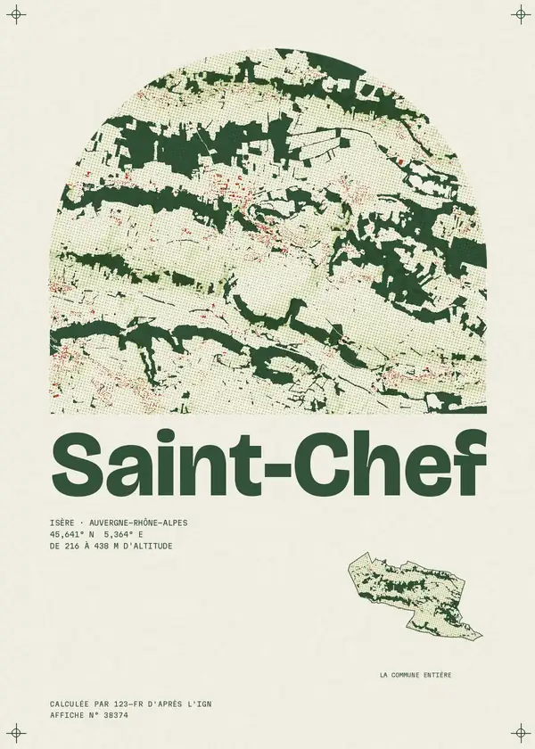 Affiche de Saint-Chef, calculée par 123-fr d'après l'IGN