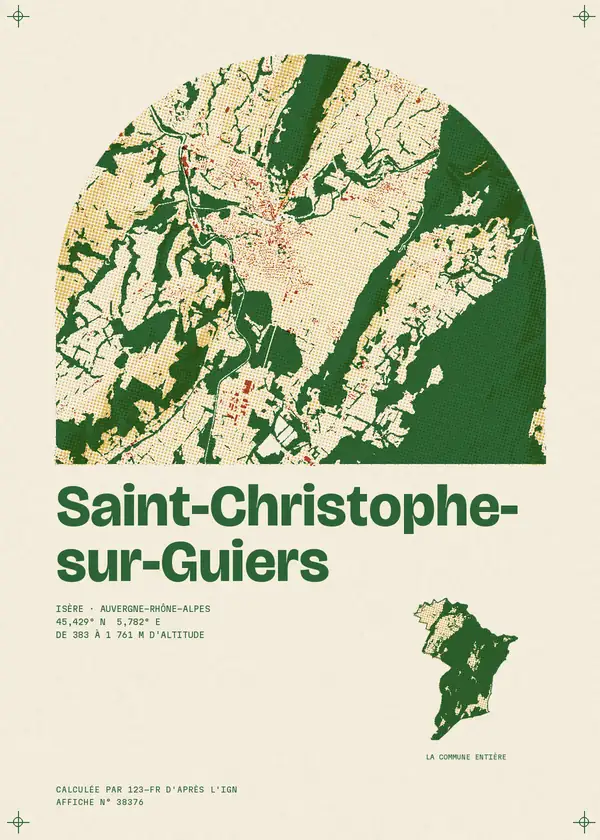 Affiche de Saint-Christophe-sur-Guiers, calculée par 123-fr d'après l'IGN