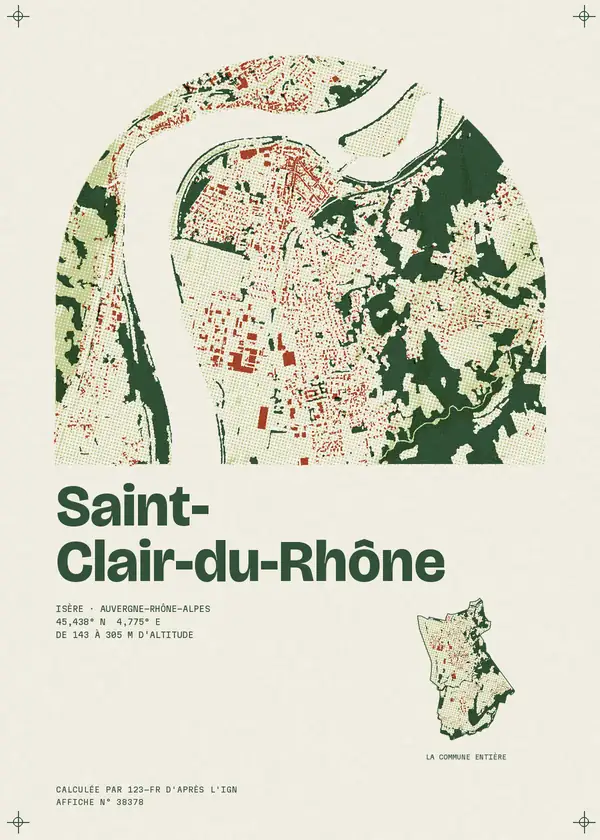 Affiche de Saint-Clair-du-Rhône, calculée par 123-fr d'après l'IGN