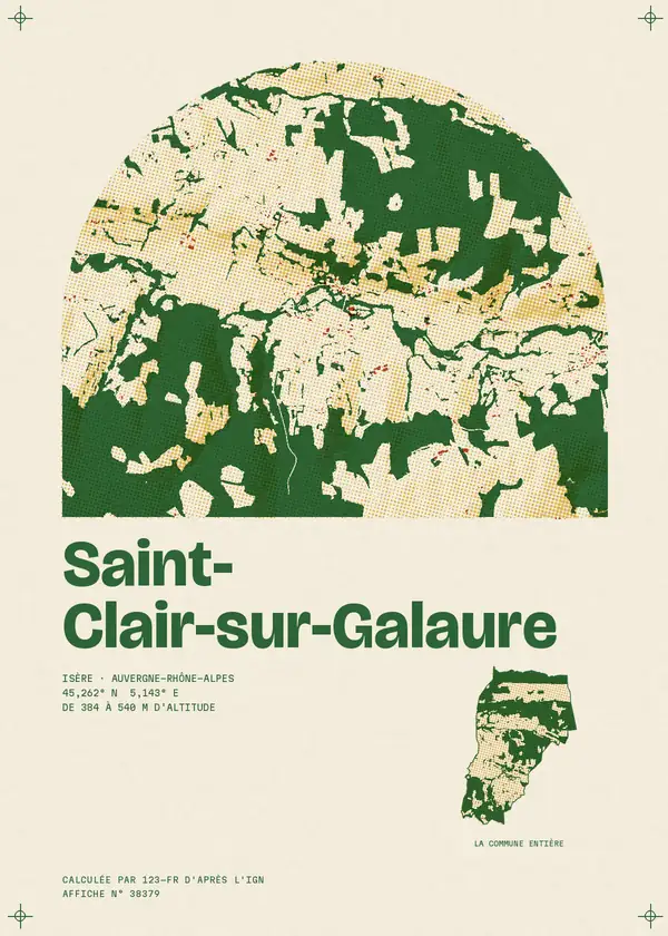 Affiche de Saint-Clair-sur-Galaure, calculée par 123-fr d'après l'IGN