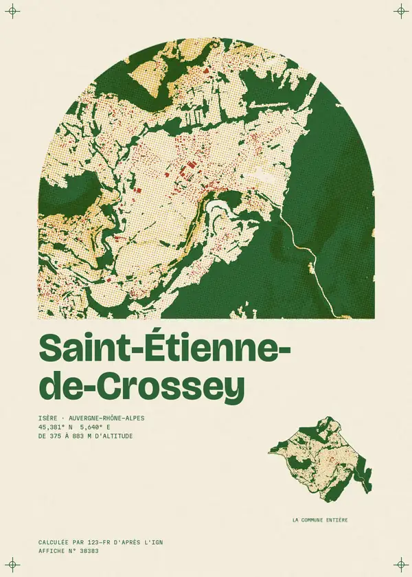 Affiche de Saint-Étienne-de-Crossey, calculée par 123-fr d'après l'IGN