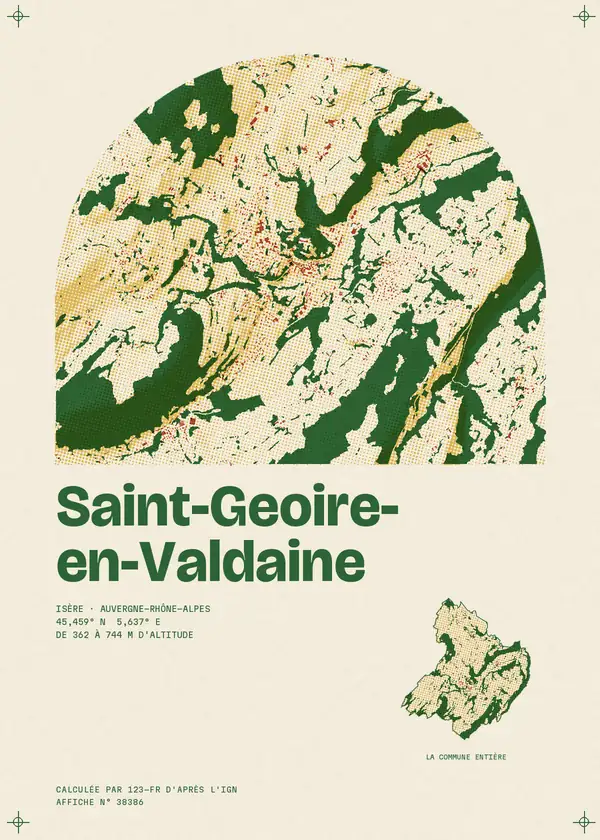 Affiche de Saint-Geoire-en-Valdaine, calculée par 123-fr d'après l'IGN