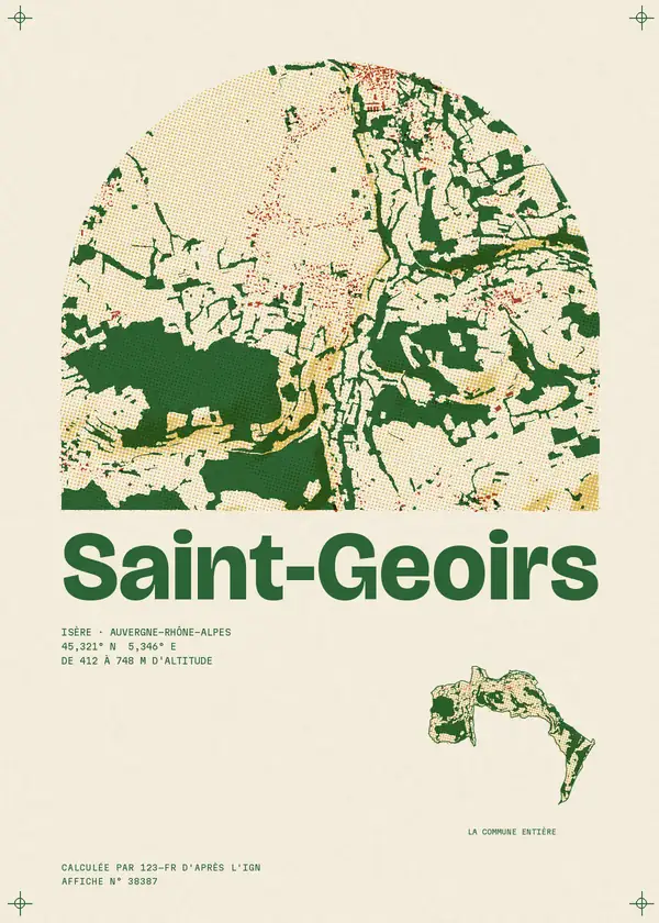 Affiche de Saint-Geoirs, calculée par 123-fr d'après l'IGN