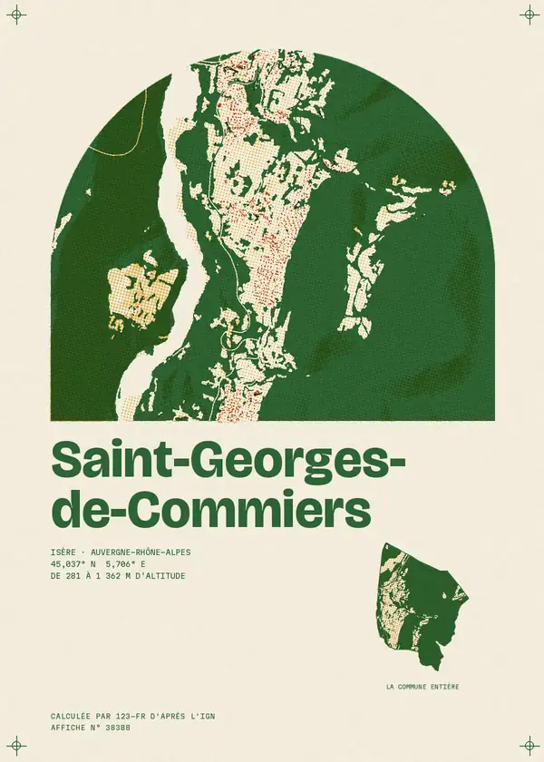 Affiche de Saint-Georges-de-Commiers, calculée par 123-fr d'après l'IGN