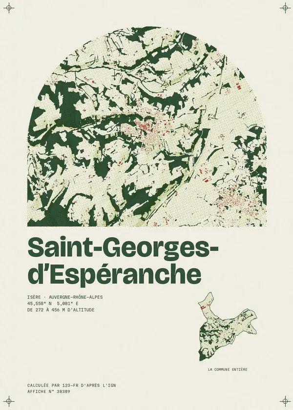 Affiche de Saint-Georges-d'Espéranche, calculée par 123-fr d'après l'IGN