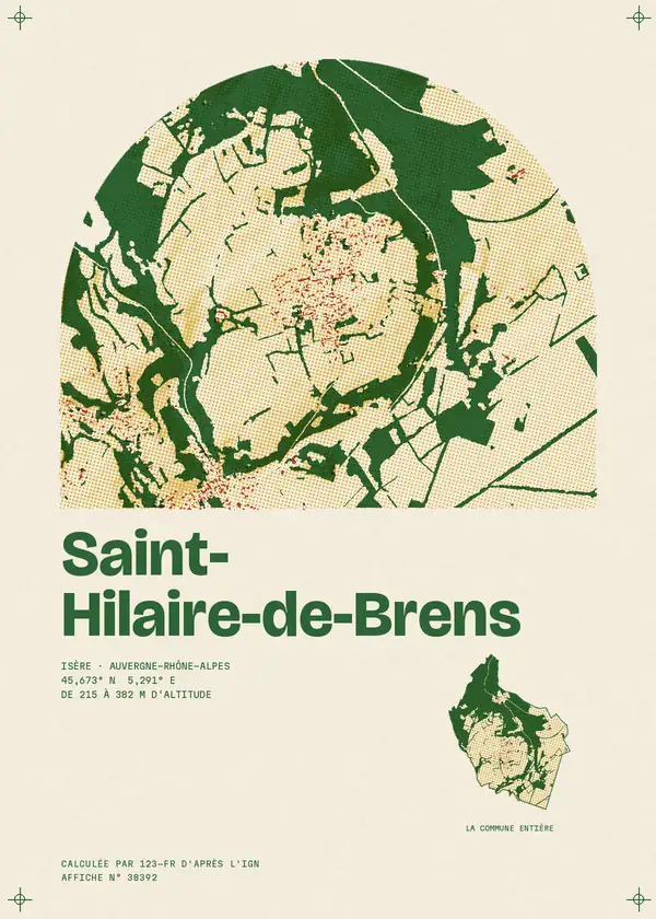Affiche de Saint-Hilaire-de-Brens, calculée par 123-fr d'après l'IGN