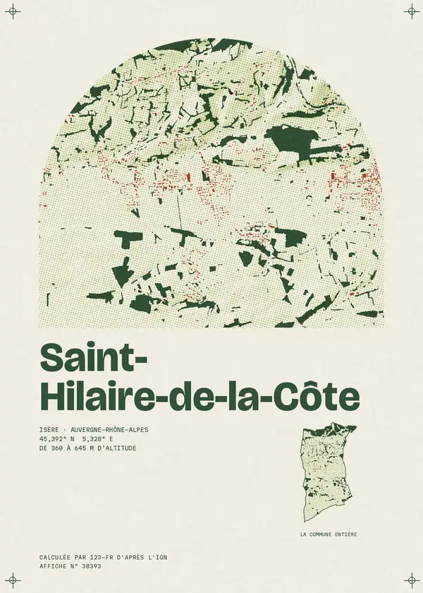 Affiche de Saint-Hilaire-de-la-Côte, calculée par 123-fr d'après l'IGN
