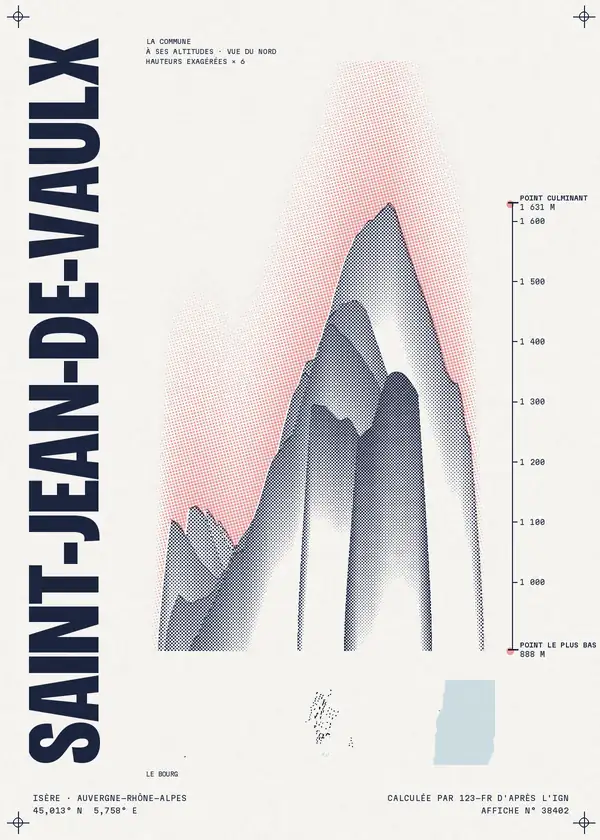 Affiche de Saint-Jean-de-Vaulx, calculée par 123-fr d'après l'IGN