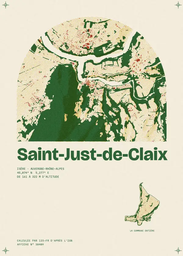 Affiche de Saint-Just-de-Claix, calculée par 123-fr d'après l'IGN