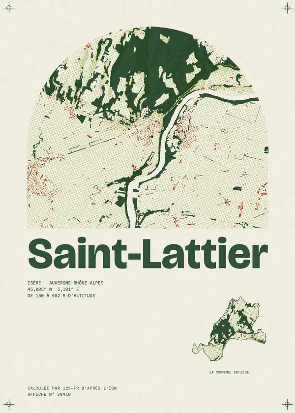 Affiche de Saint-Lattier, calculée par 123-fr d'après l'IGN