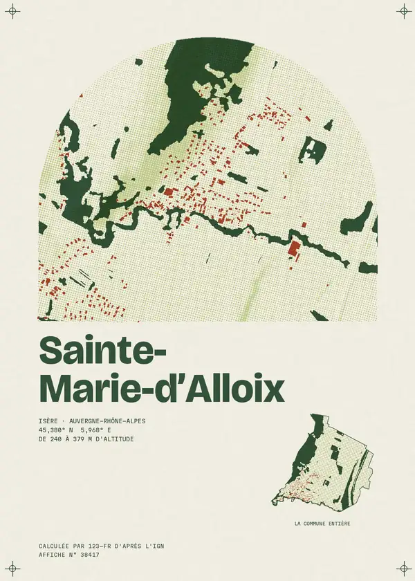 Affiche de Sainte-Marie-d'Alloix, calculée par 123-fr d'après l'IGN