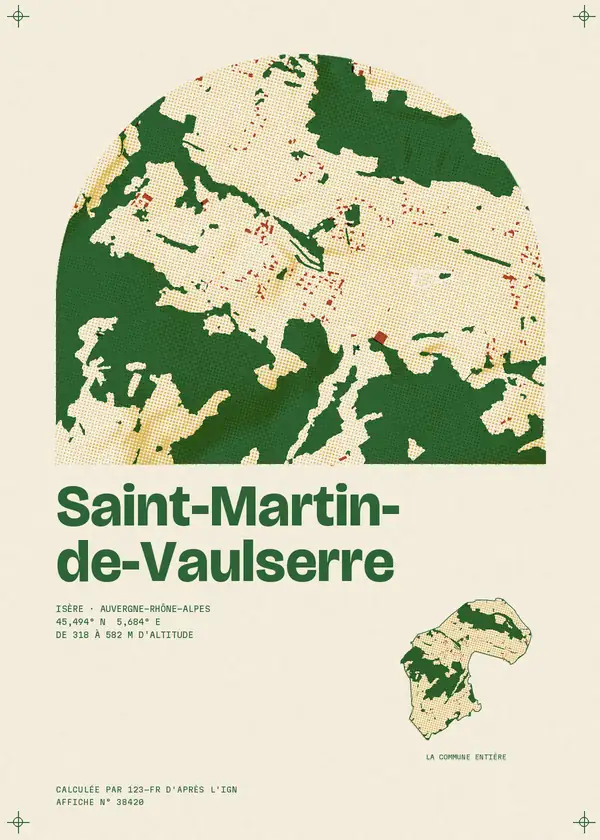 Affiche de Saint-Martin-de-Vaulserre, calculée par 123-fr d'après l'IGN