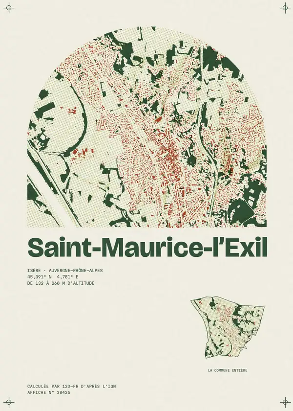 Affiche de Saint-Maurice-l'Exil, calculée par 123-fr d'après l'IGN