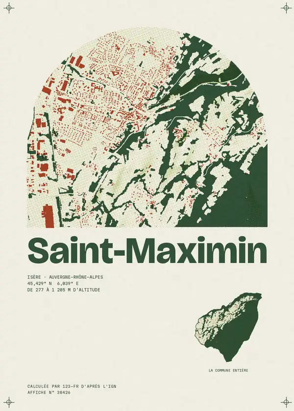 Affiche de Saint-Maximin, calculée par 123-fr d'après l'IGN