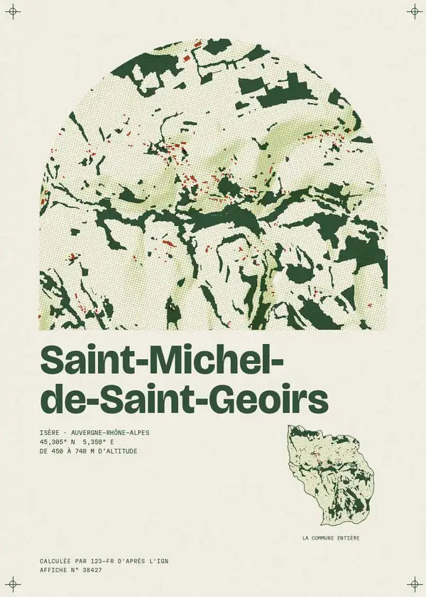 Affiche de Saint-Michel-de-Saint-Geoirs, calculée par 123-fr d'après l'IGN