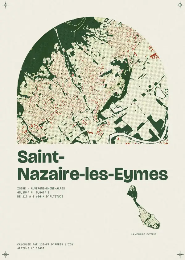 Affiche de Saint-Nazaire-les-Eymes, calculée par 123-fr d'après l'IGN