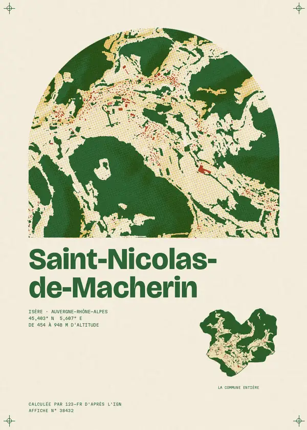 Affiche de Saint-Nicolas-de-Macherin, calculée par 123-fr d'après l'IGN