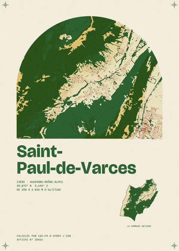 Affiche de Saint-Paul-de-Varces, calculée par 123-fr d'après l'IGN